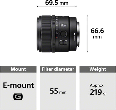 Sony E 15 mm F1.4 G | APS-C-Weitwinkel-Objektiv mit Festbrennweite (SEL15F14G) Single, Single