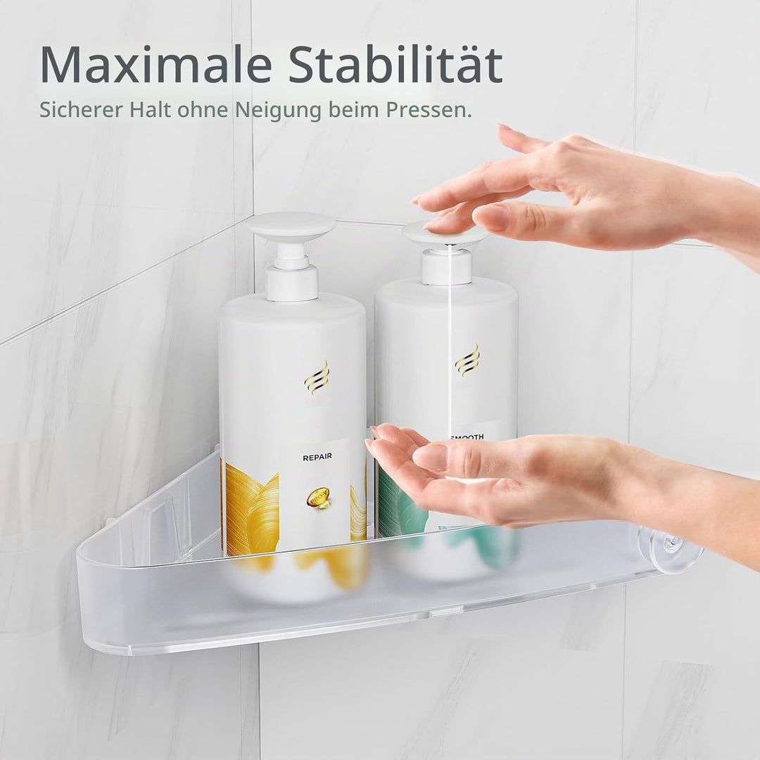 Sotfamily Plastik Duschablage ohne Bohren Ecke (Nur Für 90°), 4 Stück Duschregal Badregal ohne Bohre