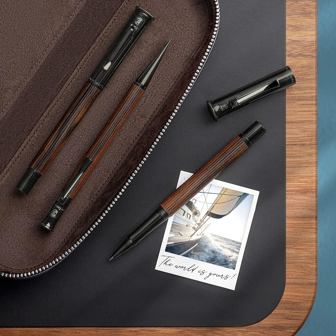 Graf von Faber-Castell 145536 - Drehkugelschreiber Classic, Macassar, Strichbreite B