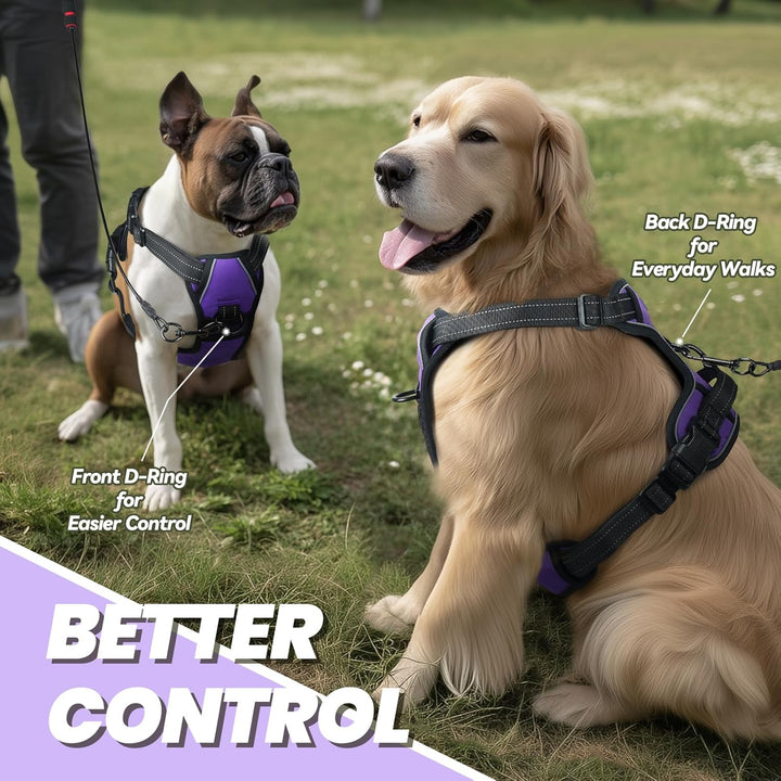 VIVAGLORY Easefit Hundegeschirr, Zugstopp Hundegeschirr Geschirr Hund Mit Griff, Anti Zieh Geschirr