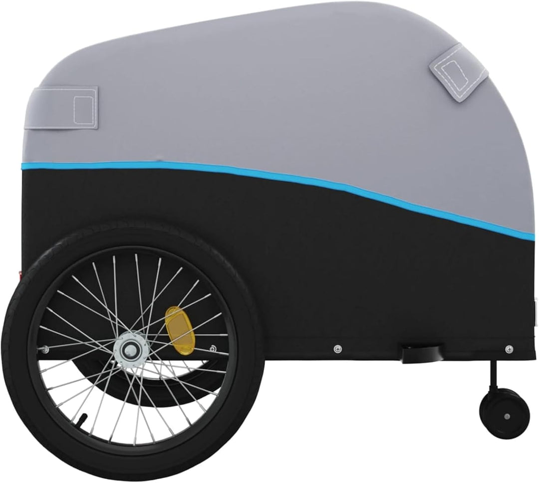 Fahrradanhänger 45kg Eisen Schwarz-Orange | Robust &amp; Vielseitig für Schwerlasttransport, , , Blau, B