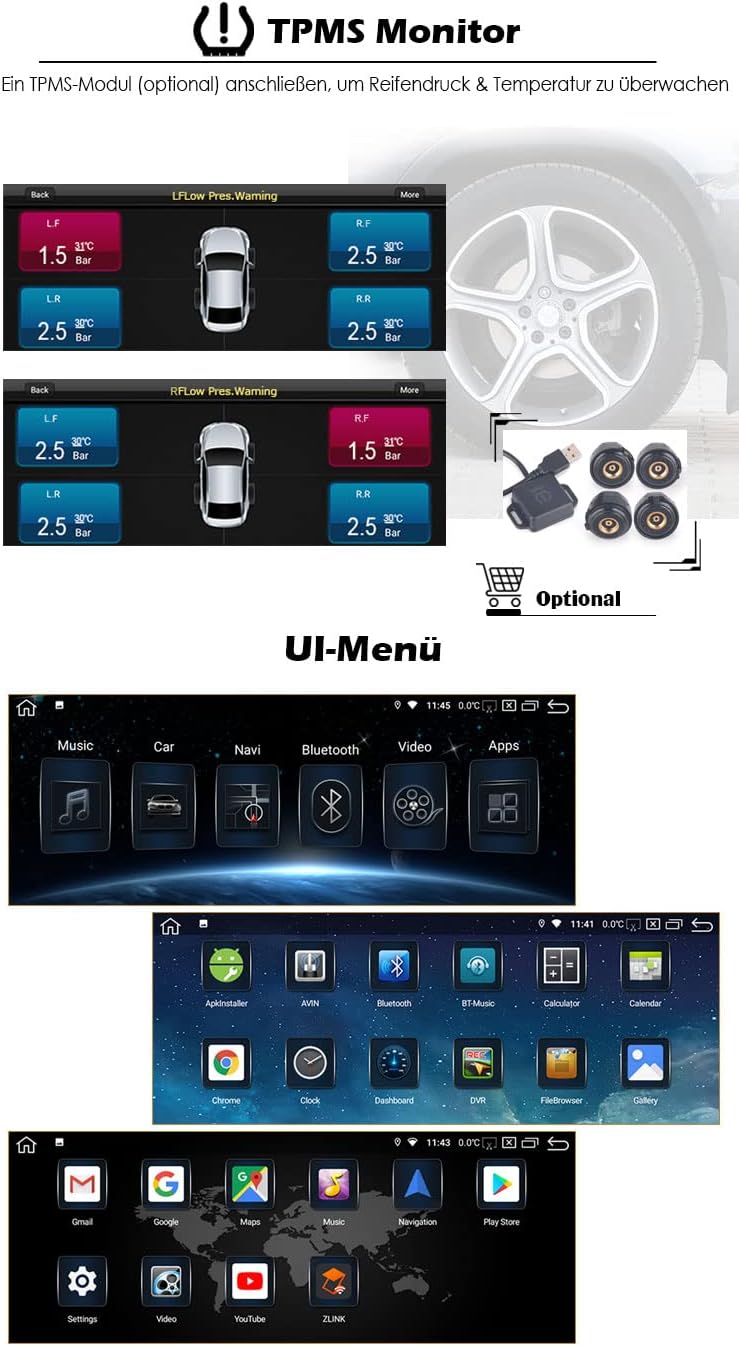 Erisin 10.25 Zoll 8-Kern IPS Android 10 Autoradio GPS Navi für BMW 1er F20/F21 3er F30 F31 F34 4er F