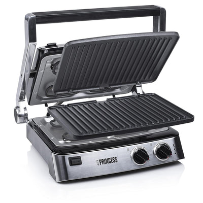 Princess Kontaktgrill/ Sandwichmaker – 180° aufklappbar mit zwei einstellbaren Thermostaten, 117300,