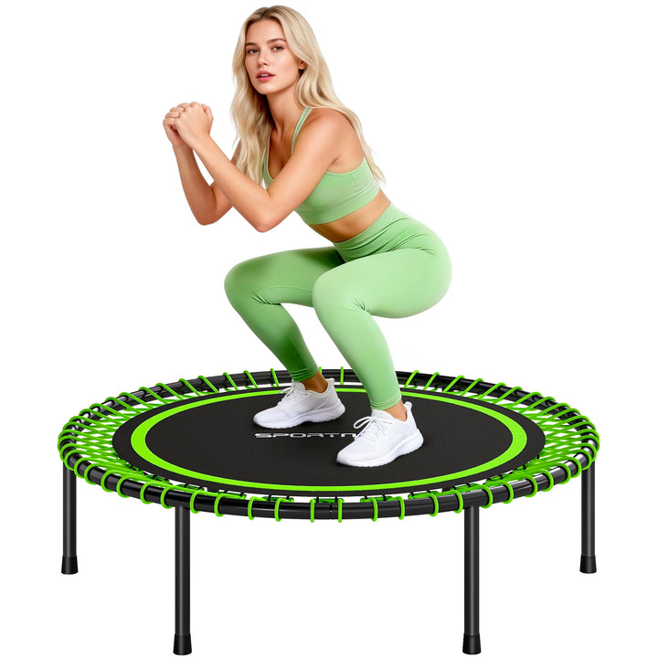 SPORTNOW Elastisches Trampolin Ø114 cm, 200 kg, 36 Federn, Grün