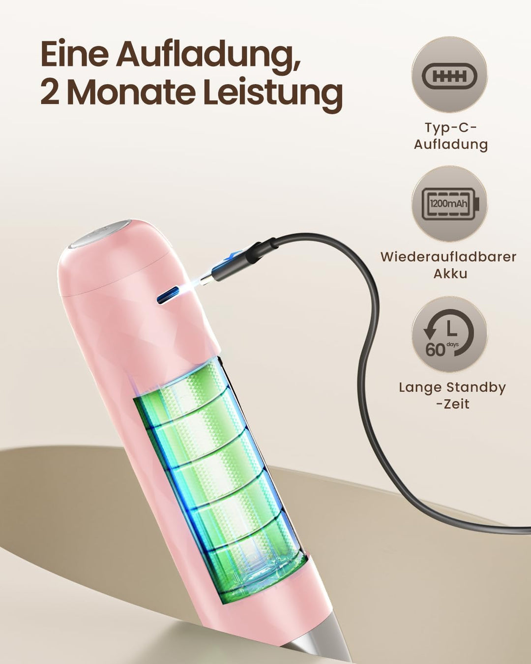 Maestri House Wiederaufladbarer Milchaufschäumer, Elektrischer Hand-Schaumbereiter, Abnehmbarer Edel
