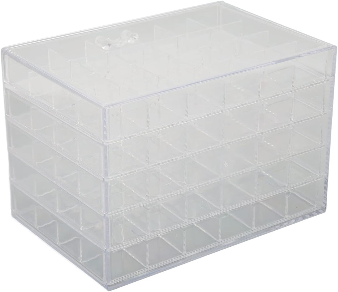 Transparente Aufbewahrungsbox mit 120 Fächern, 5 Lagen, mit herausnehmbaren Schubladen, geeignet für