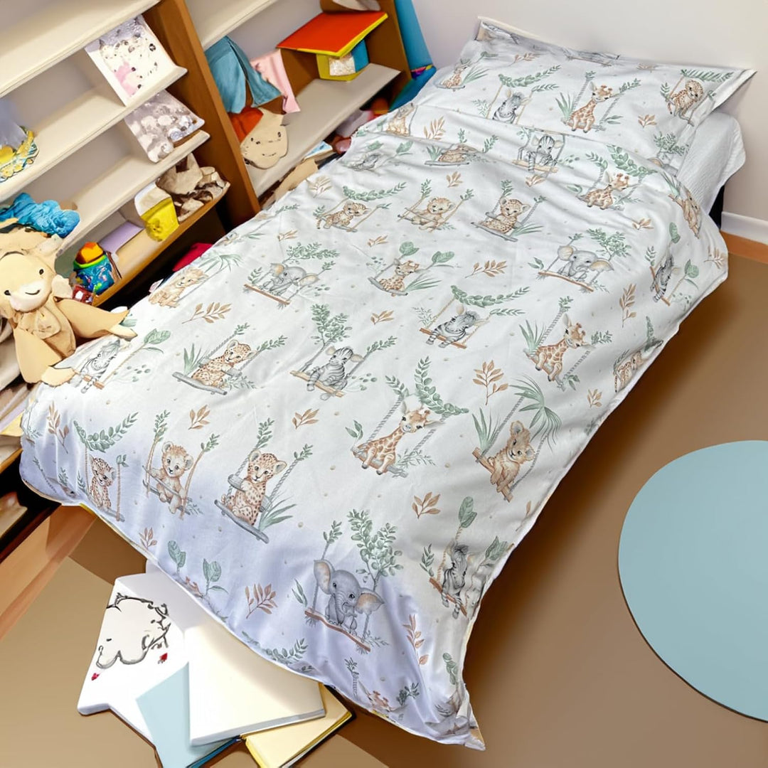 Kinderbettwäsche 100x135 + 40x60 | 100% Baumwolle Weiche & Farbenfrohe Bettwäsche für Babys | Mädche