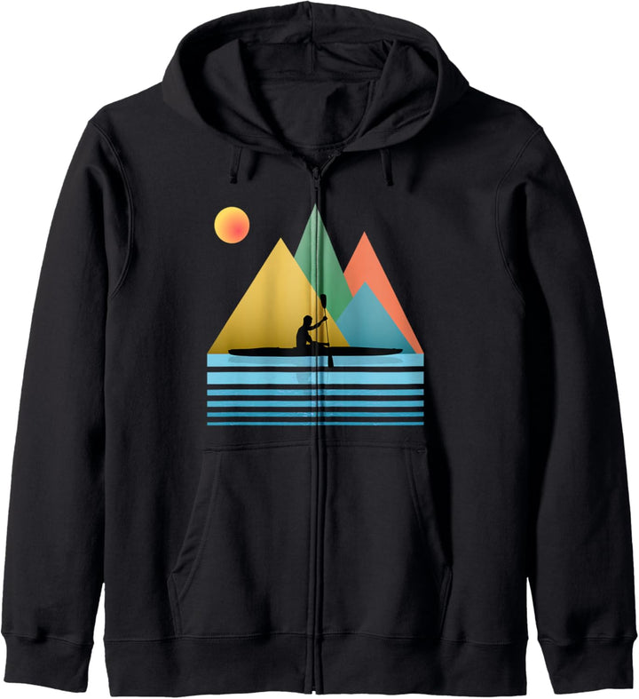 Hiker Mountains Retro Pop Art Kapuzenjacke