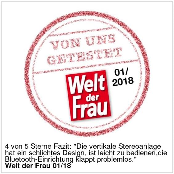 auvisio CD Player Vertikal: Vertikale Stereoanlage mit Bluetooth, CD, MP3, Radiofunktion, AUX, NFC,