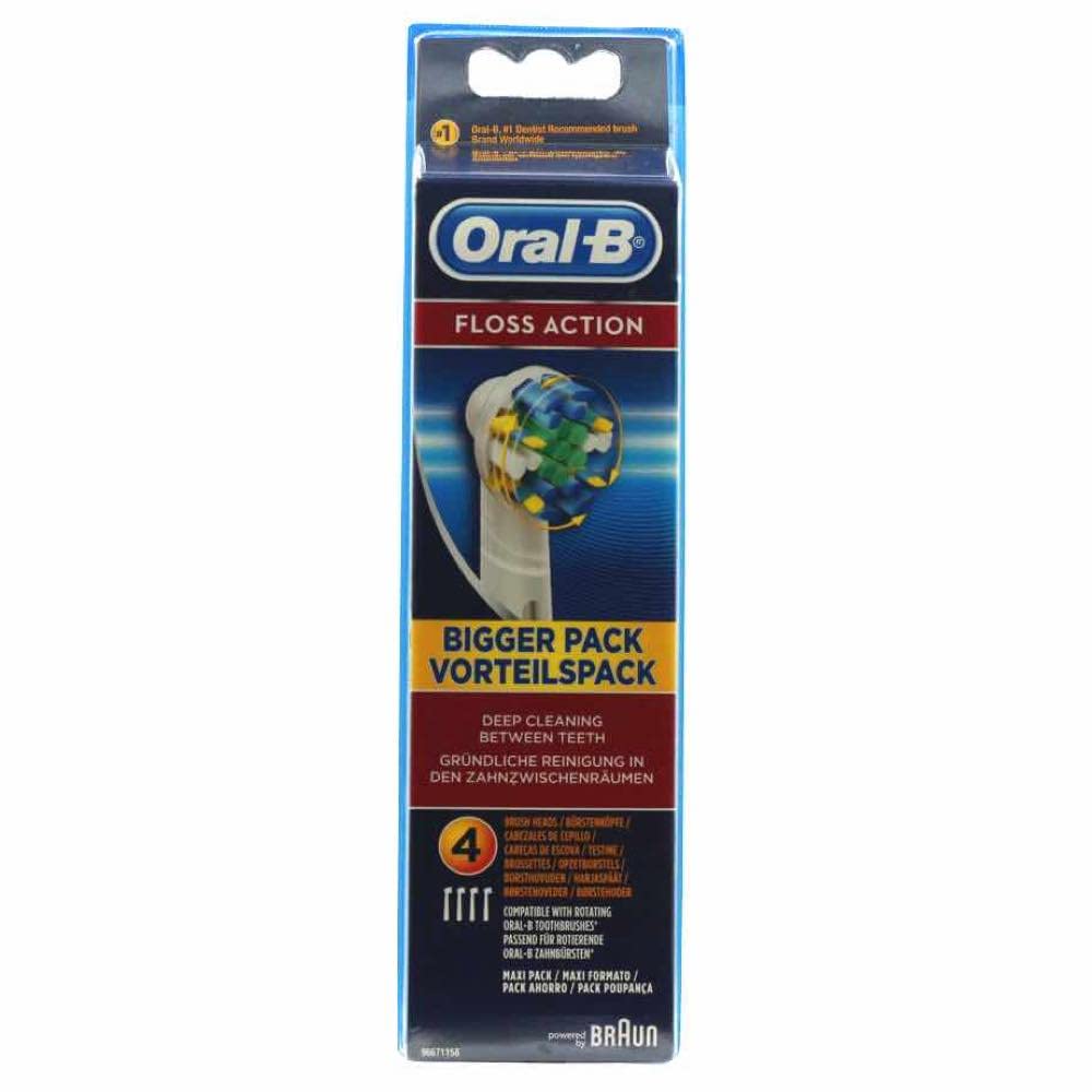 Oral-B Original Floss Action Ersatz-Zahnbürstenköpfe, Weiss, 4 Stück 4 stück (1er Pack), 4 stück (1e