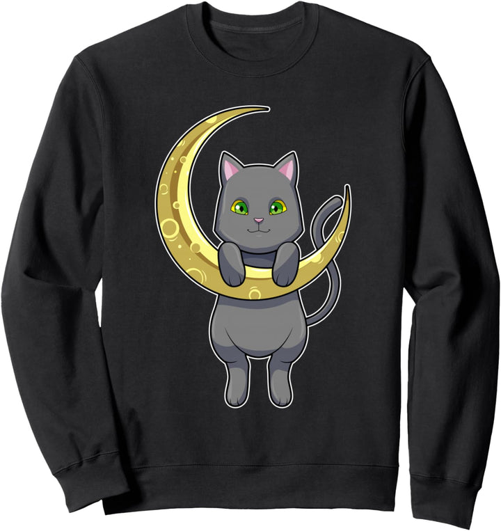 Katze Nacht Mond Sweatshirt