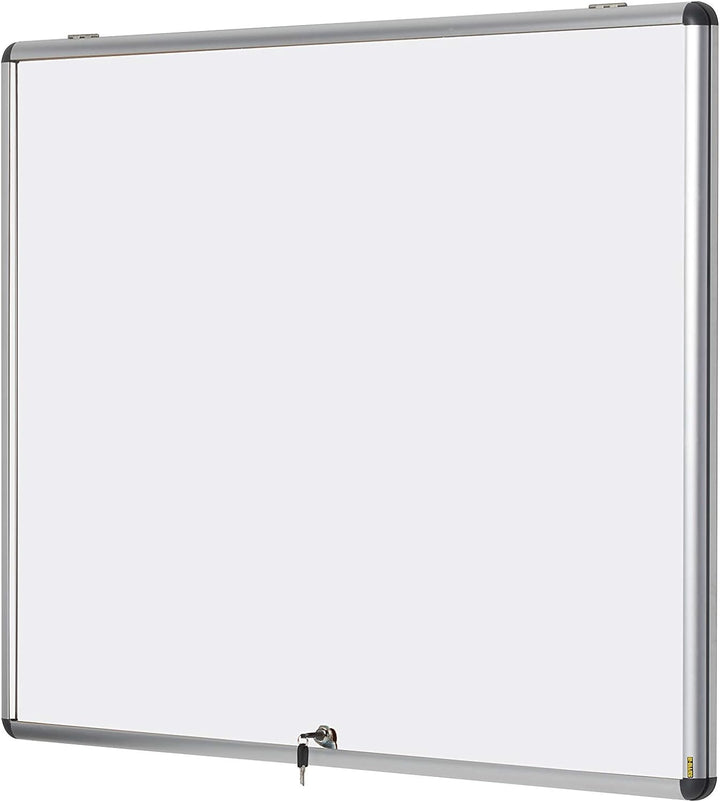 Bi-Office Schaukasten Vitrine "Enclore", Schwingtür nach oben, Whiteboard, Mangetische Innenfläche,