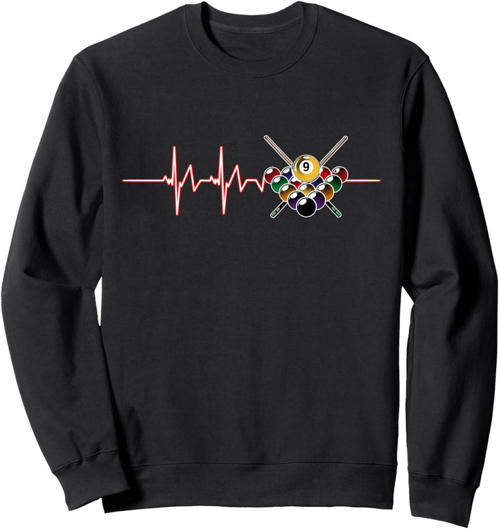 Billard 9-Ball Pool-Spieler Billard Cue Sports Herzschlag Sweatshirt