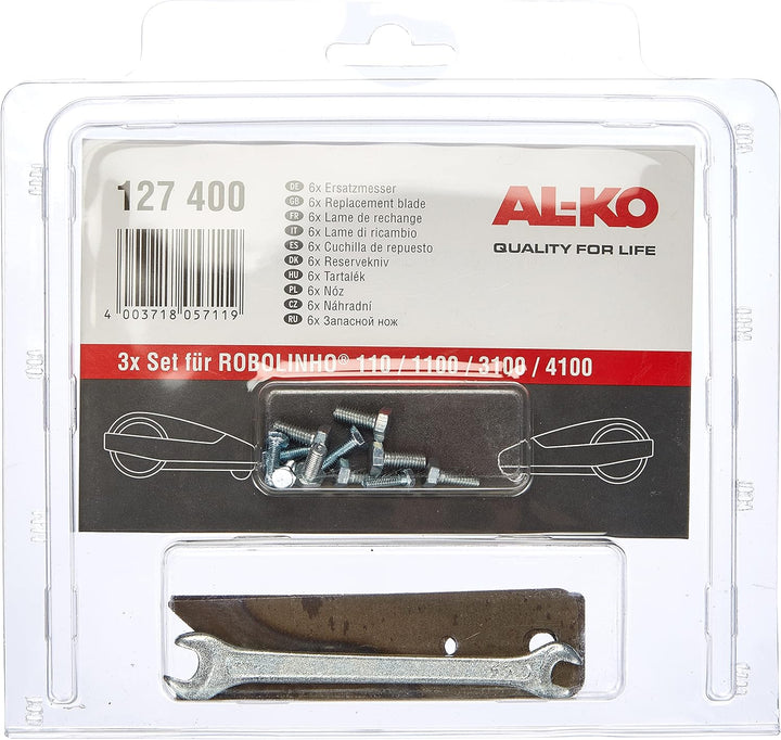 AL-KO 127400 Ersatzmesser für Robolinho®-Mähroboter 100, 1100, 3100 und 4100 (3er Set), Lange Lebens