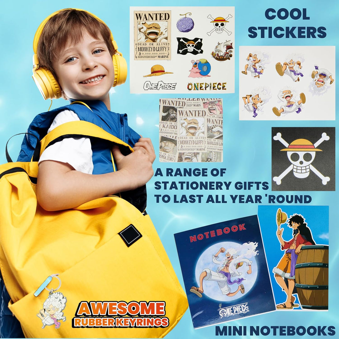 One Piece Adventskalender 2025 Kinder Weinachtskalender mit Sticker, Schreibwaren, Schlüsselanhänger