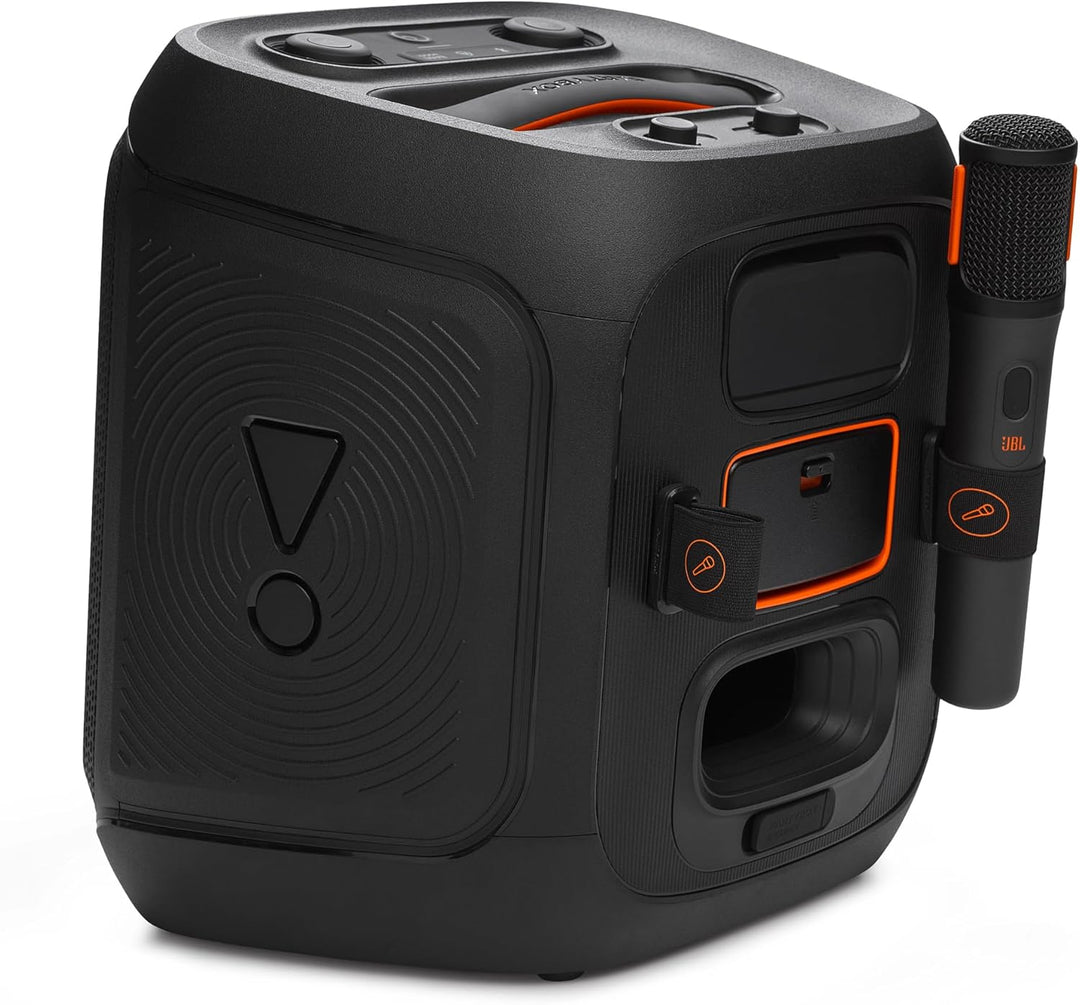JBL Partybox Encore 2, kabelloser Bluetooth Partylautsprecher mit Mikrofon, 15 Stunden Spielzeit, IP