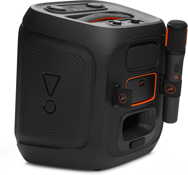 JBL Partybox Encore 2, kabelloser Bluetooth Partylautsprecher mit Mikrofon, 15 Stunden Spielzeit, IP