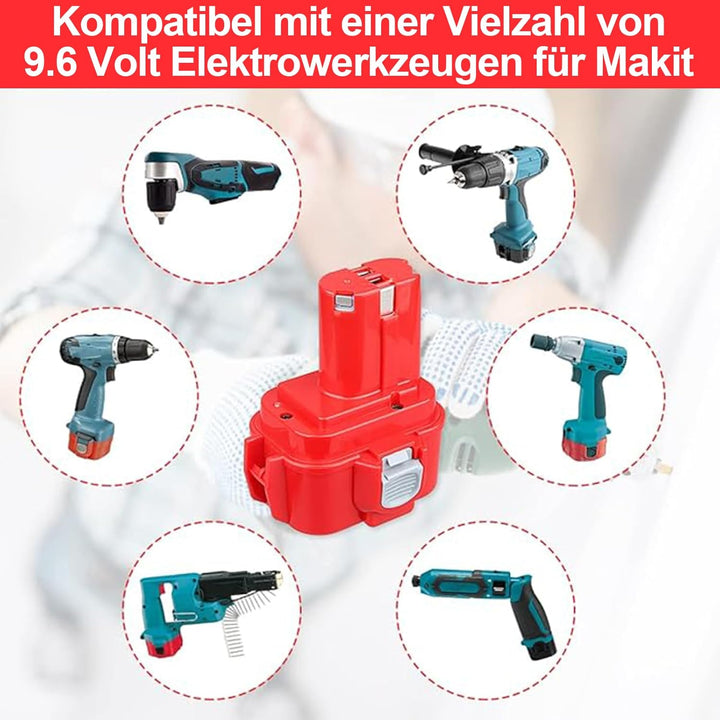 VANTTECH 2 Stück 9,6V 4,0Ah NI-MH Ersatz für Makita 9120 9122 9134 9135 9135A 9100A 9101A 9102 6261D