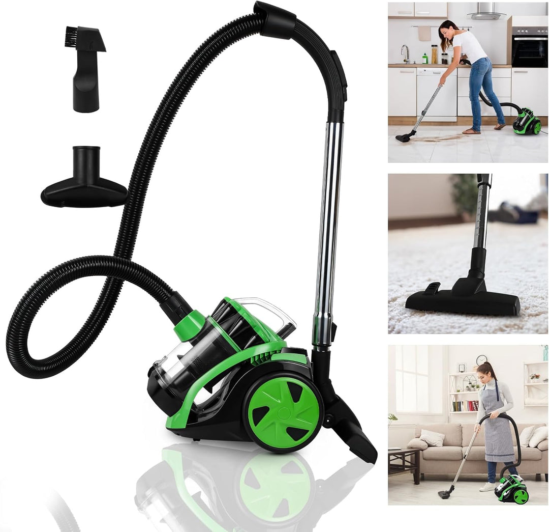 beutelloser Staubsauger, Leichter 900 W leistungsstarker Staubsauger mit 3L Staubbehälter und extra