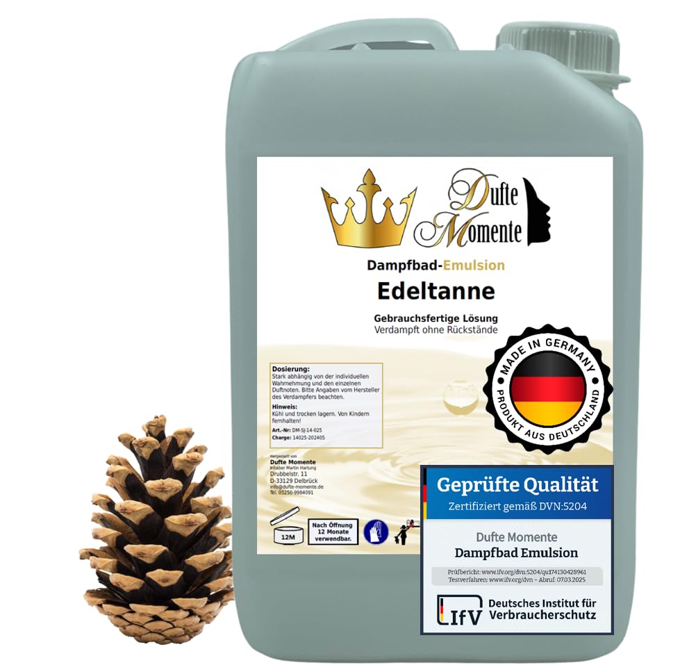 Dufte Momente | Dampfbad Emulsion 3 Liter Edeltanne | geprüfte Qualität | mit naturreinen und natürl