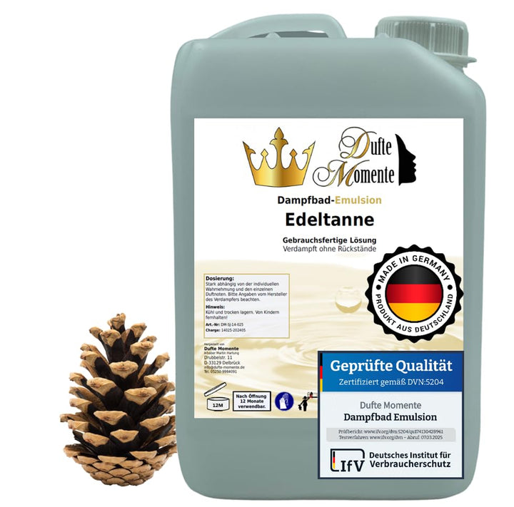 Dufte Momente | Dampfbad Emulsion 3 Liter Edeltanne | geprüfte Qualität | mit naturreinen und natürl