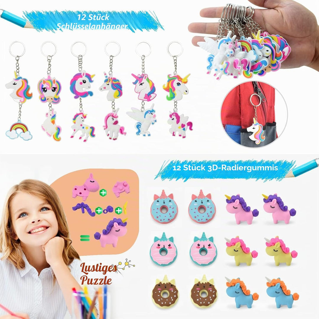 120 Stück Einhorn Mitgebsel Kindergeburtstag Mädchen - Einhorn Party Kindergeburtstag Gastgeschenke
