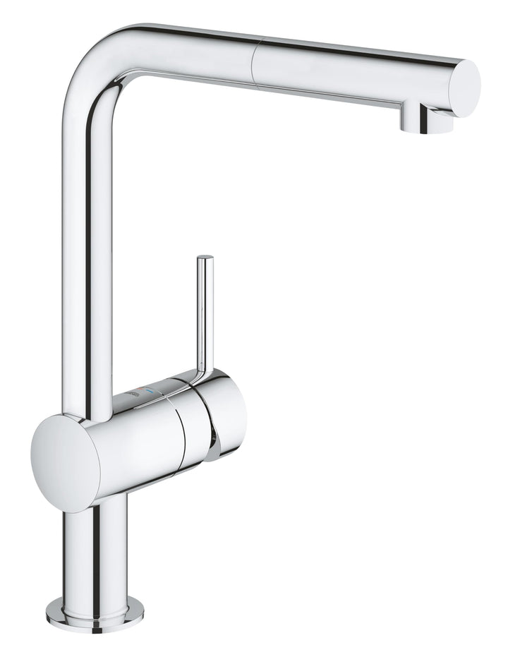 GROHE Minta - Einhand- Spültischarmatur (L- Auslauf, herausziehbarer Auslauf, Schwenkbereich von 360