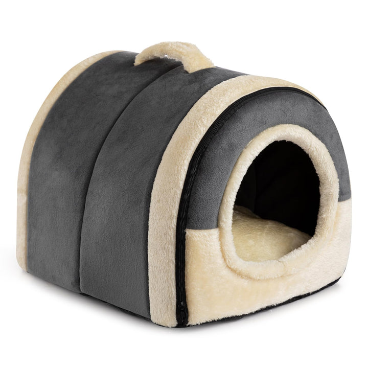 Hollypet Katzenbett Kleines Hundebett, 2-in-1 Faltbare Haustierbett für Katzen &amp; Kleine Hunde, Warme