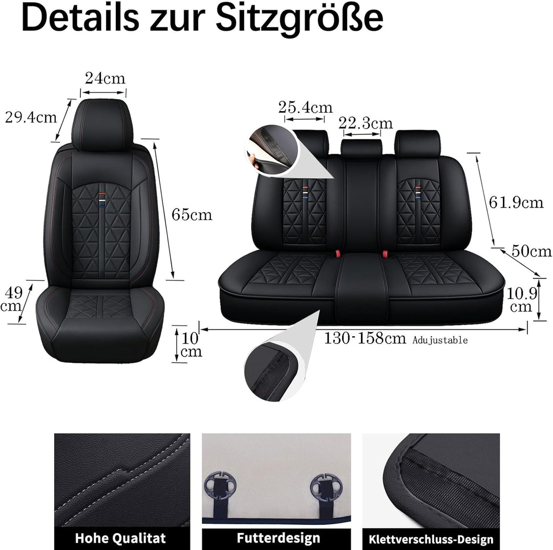 5-TLG. Autositzbezüge Für VW Amarok Bora Golf Plus SV Jetta Passat Polo Tiguan,Universelles Komplett