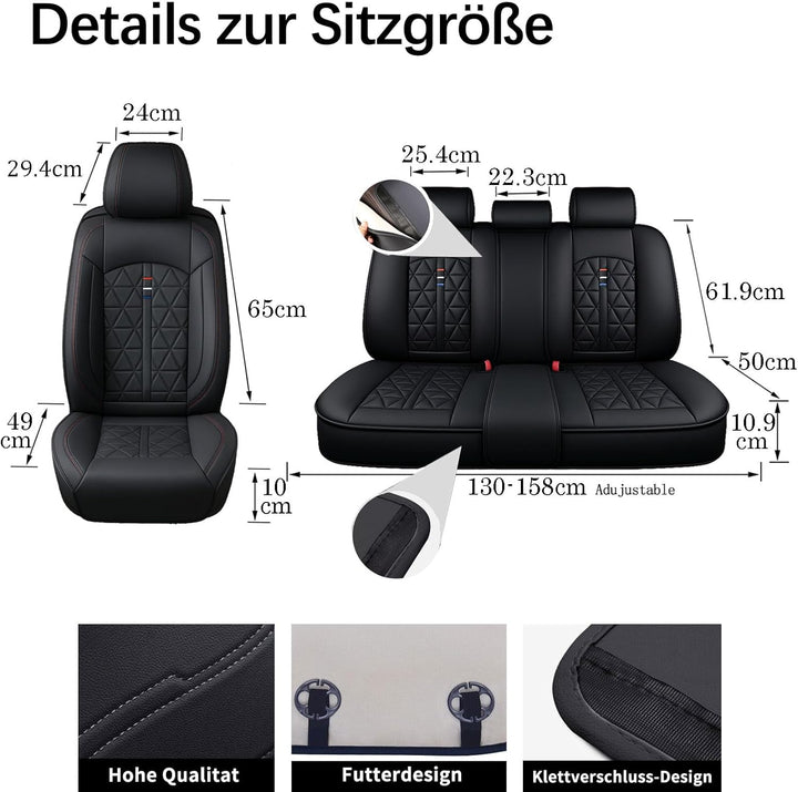 5-TLG. Autositzbezüge Für VW Amarok Bora Golf Plus SV Jetta Passat Polo Tiguan,Universelles Komplett