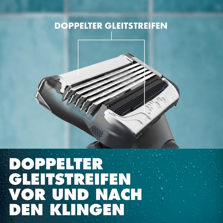 Gillette Intimate Rasierklingen, 6 Ersatzklingen für Nassrasierer Herren, mit verbesserten Gleitstre
