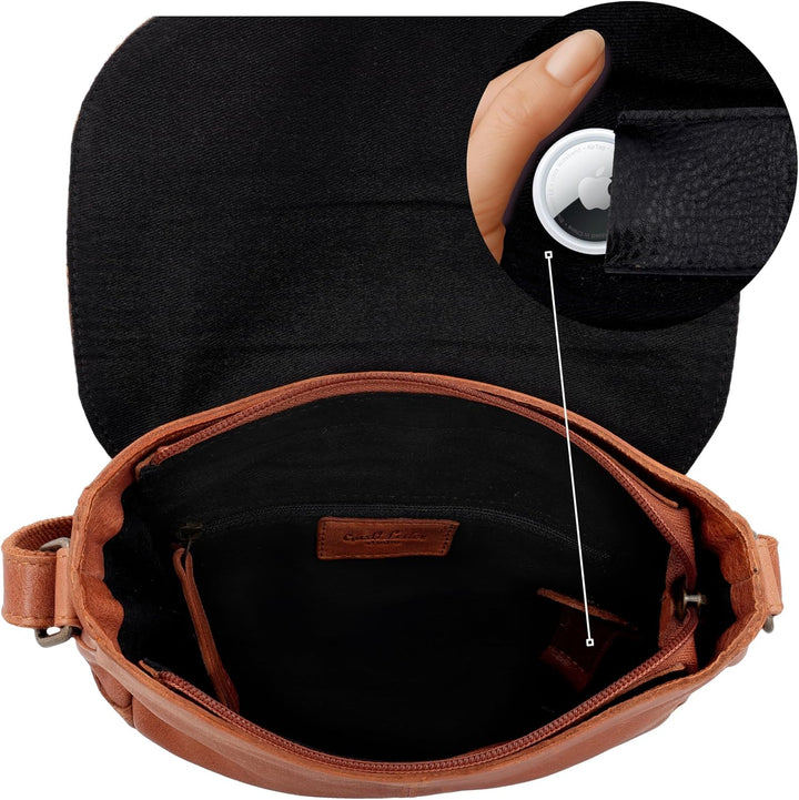 Gusti Leder Umhängetasche Candice | Handgefertigte Ledertasche Damen für Alltag & Freizeit I Elegant