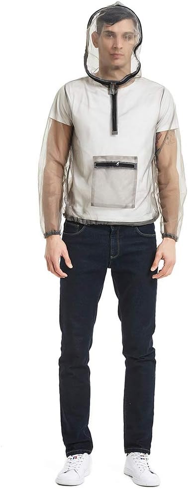 LIOOBO Mesh Schutzkleidung Outdoor Schutz Bug Kleidung Anti-Moskito-Jacke für Camping Wandern Angeln