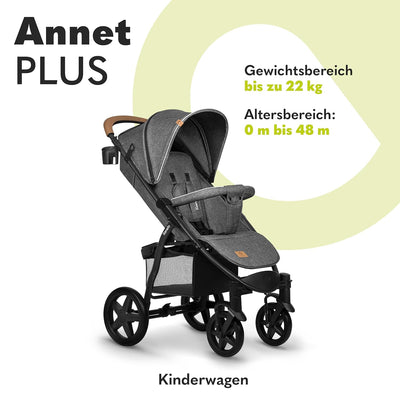 LIONELO Annet Plus Buggy bis 22 kg mit Liegefunktion, Kinderwagen klein zusammenklappbar mit Zubehör