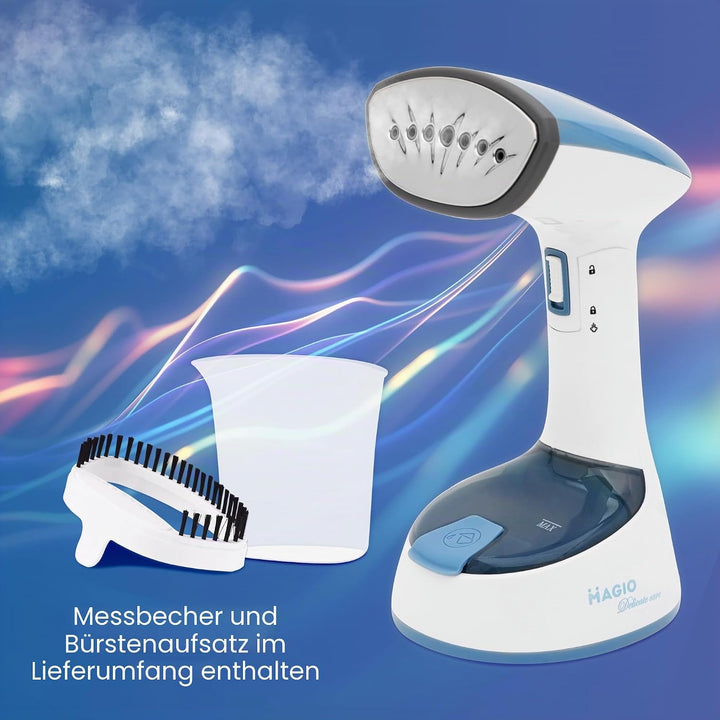 MAGIO Hand-Dampfglätter 1500W – Steamer | Tragbares und klappbares Design | Starker Dampf 20 g/min|
