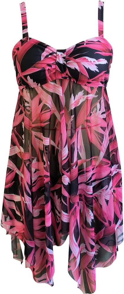 CIZEUR Tankini Damen Bauchweg Zweiteiler Push up Verstellbare Schultergurte Schwimmkleid mit Slip Me