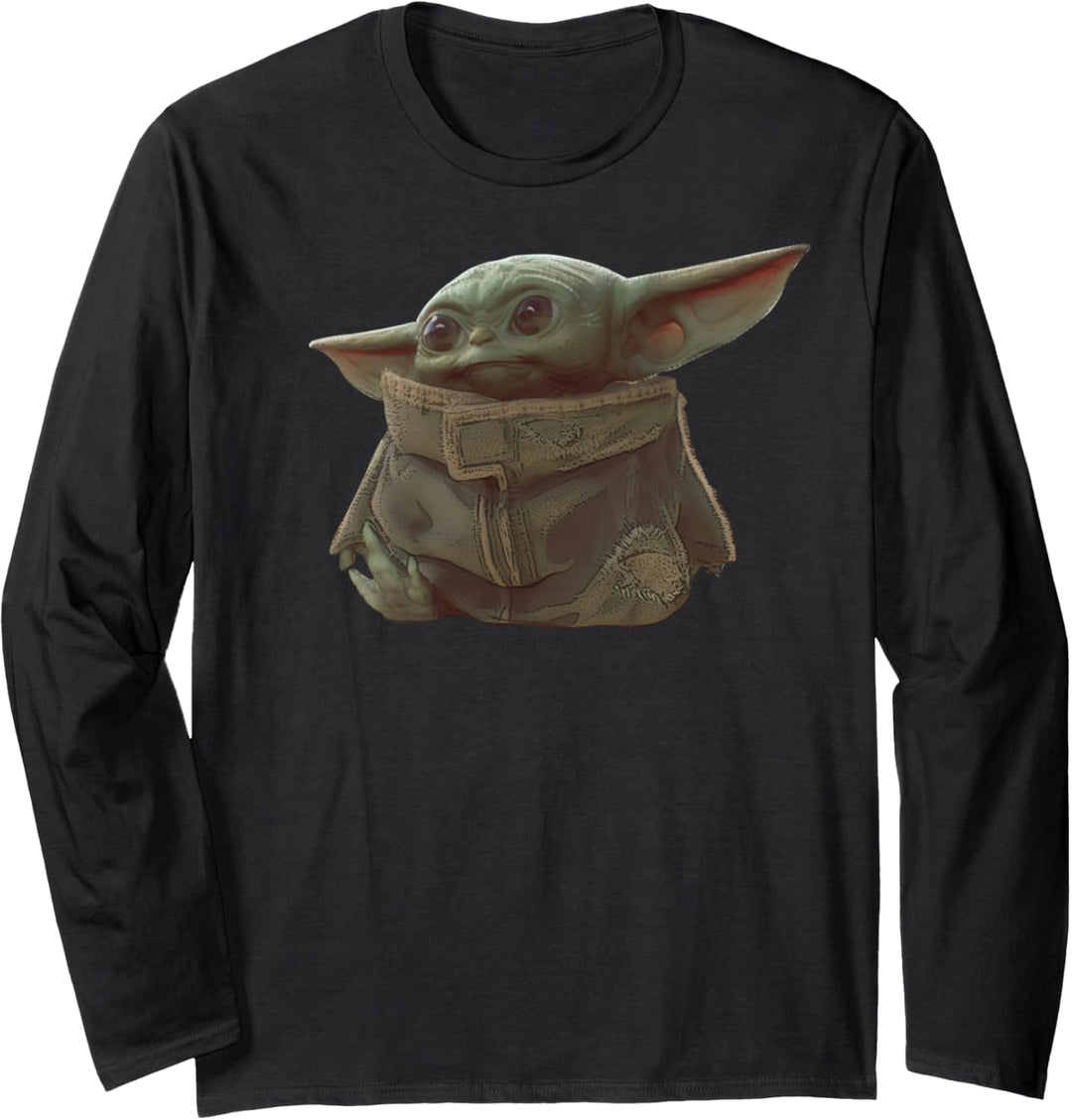 Star Wars The Mandalorian The Child Simple Sitting Portrait Langarmshirt