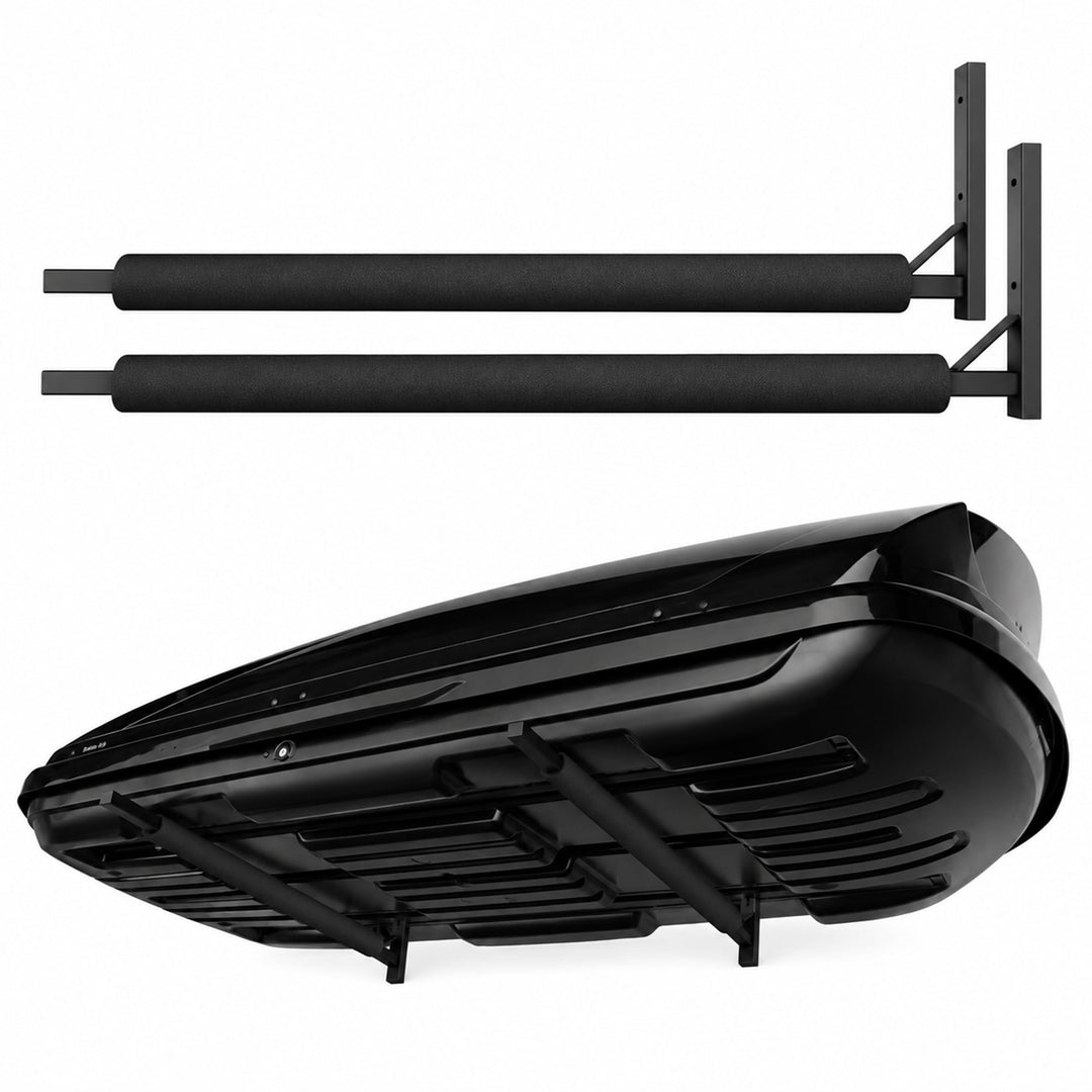 Dachbox Wandhalterung 82 cm WSB O schwarz aus Stahl zur Aufbewahrung von Dachkoffer Gartengeräte Ski