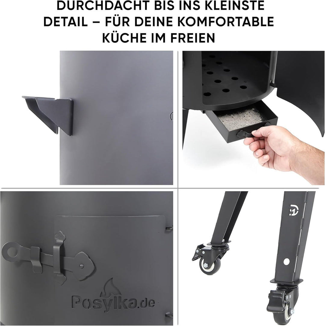 Feuerofen Utschak Ø 40cm für Kazan Wok 12L | Kasan-Ofen Учаг Feuerschale Gulaschkanone | Usbekische