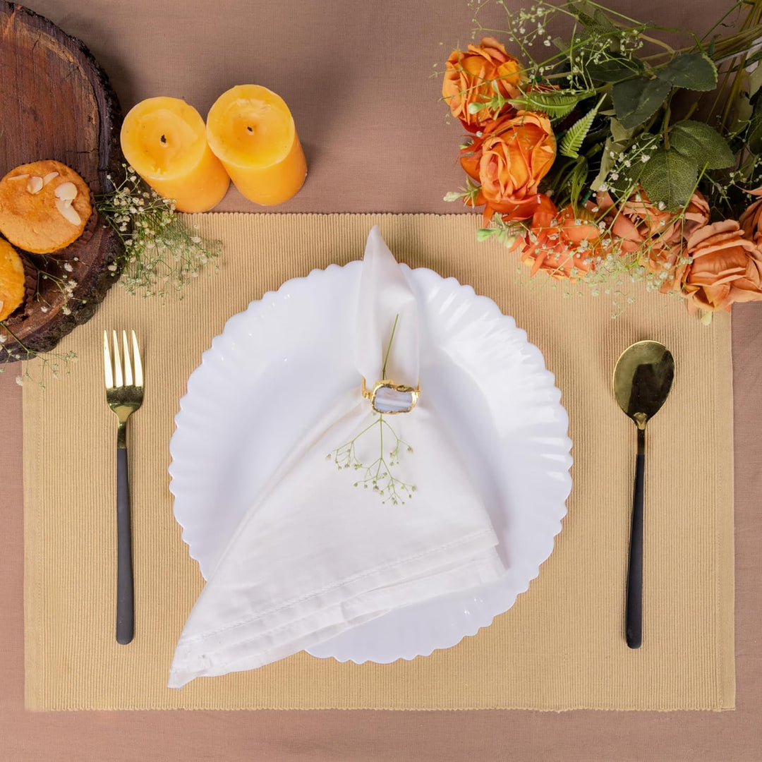 Platzieren Sie Matten Set von 6 für Küchentisch ESS -Tuch -Baumwoll -Placemat 13x19 Zoll Mandelfan C