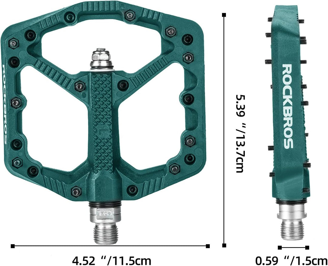 ROCKBROS Fahrradpedale Nylon MTB Pedale rutschfest Verschleissfest 9/16’’ Pedale für MTB, Rennrad, E