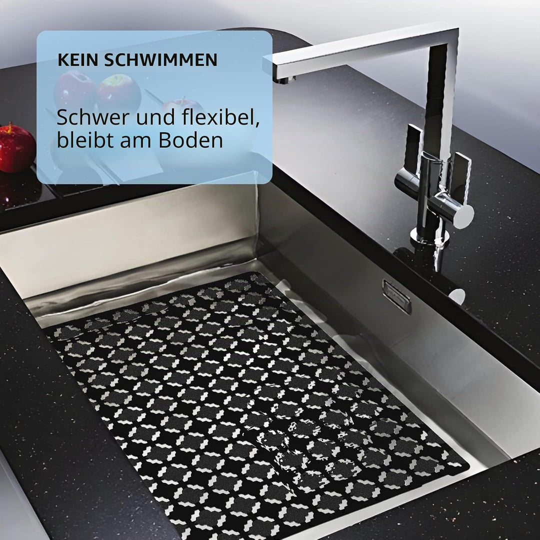 Top-spring Spülbeckenmatte, 2-tlg. Küchenspülen-Schutzmatte für Keramik-/Edelstahlspülen, zuschneidb