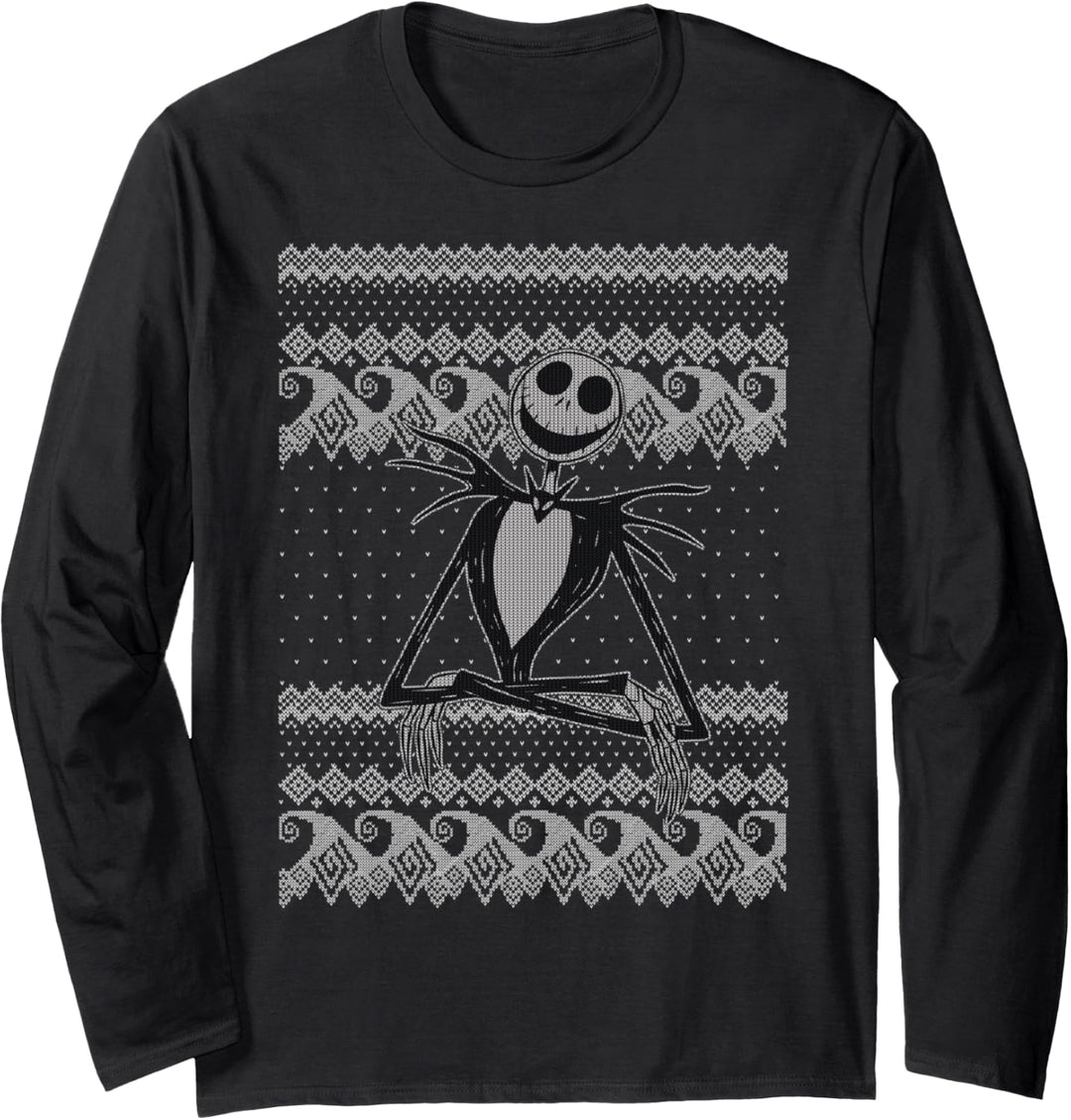 Disney Nightmare Before Christmas Jack Weihnachtspullover Langarmshirt