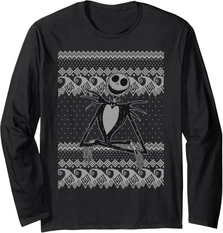 Disney Nightmare Before Christmas Jack Weihnachtspullover Langarmshirt