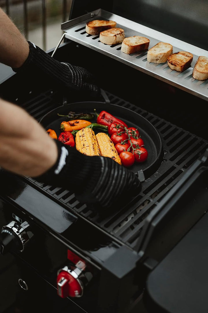 Enders Edelstahl-Grillspiess für Boston 6 Grillspiess Boston 6 silber & ® SWITCH GRID Pfanne Bundle