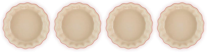 Le Creuset 4er-Set Tarteförmchen aus Steinzeug, Je 200 ml/ Ø 11 cm, Kirschrot, 91017411060000, Kirsc