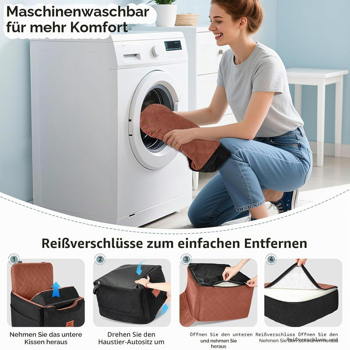 Autositz Hunde für kleine/mittlere Hunde unter 15 Kgs,Hunde Autositz,Abnehmbarer und waschbarer Haus