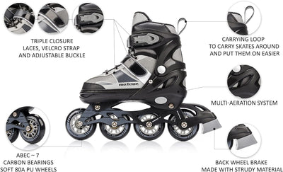 meteor® Inliner Rollen Inline Skates Mädchen und Jungen Inliner Kinder Inline Skates ABEC7 Rollen in