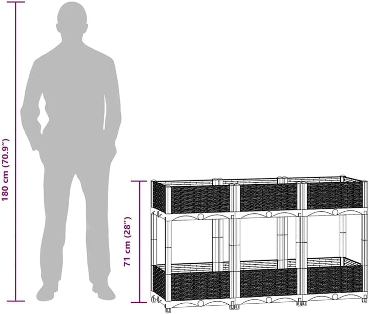 vidaXL Hochbeet Pflanzkasten Blumenkasten Gemüsebeet Pflanzbeet Blumenbeet Frühbeet Gartenbeet Pflan