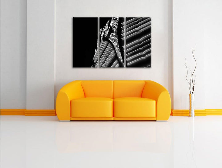 Pixxprint Dark Lichtreklame als Leinwandbild/Grösse: 3 Teilig (120x80) / Wandbild/Kunstdruck/fertig